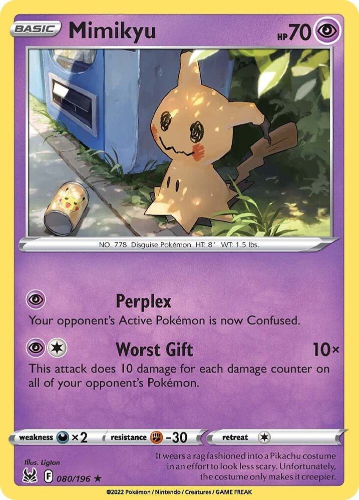 Mimikyu 080/196 — Lost Origin Pokémon card