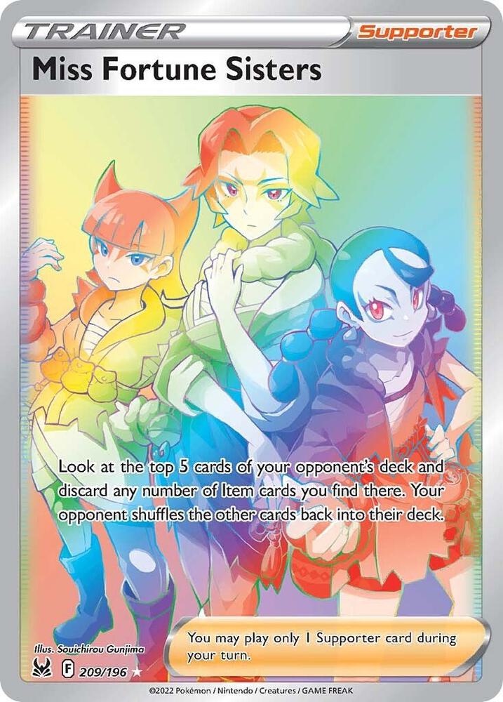 Miss Fortune Sisters 209/196 Holofoil — Lost Origin Pokémon card