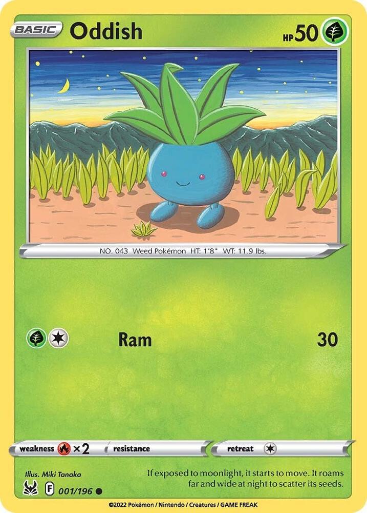 Oddish 001/196 Reverse Holofoil — Lost Origin Pokémon card