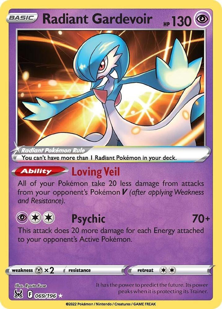 Radiant Gardevoir 069/196 Holofoil — Lost Origin Pokémon card