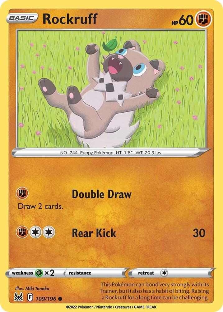 Rockruff 109/196 Reverse Holofoil — Lost Origin Pokémon card