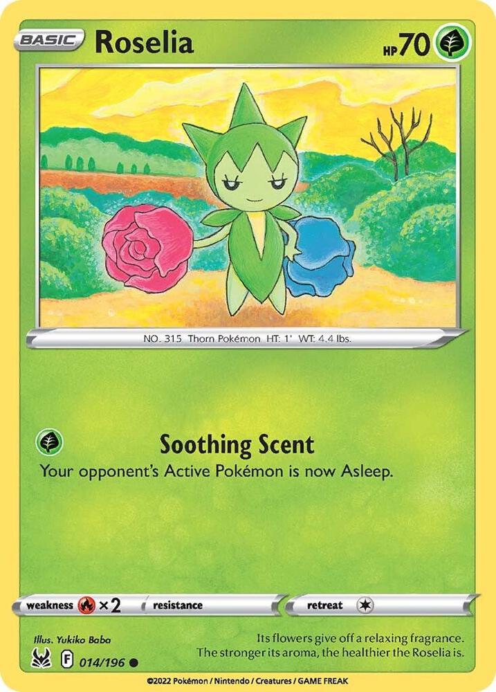 Roselia 014/196 Reverse Holofoil — Lost Origin Pokémon card