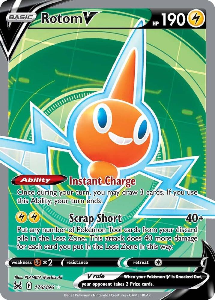 Rotom V 176/196 Holofoil — Lost Origin Pokémon card