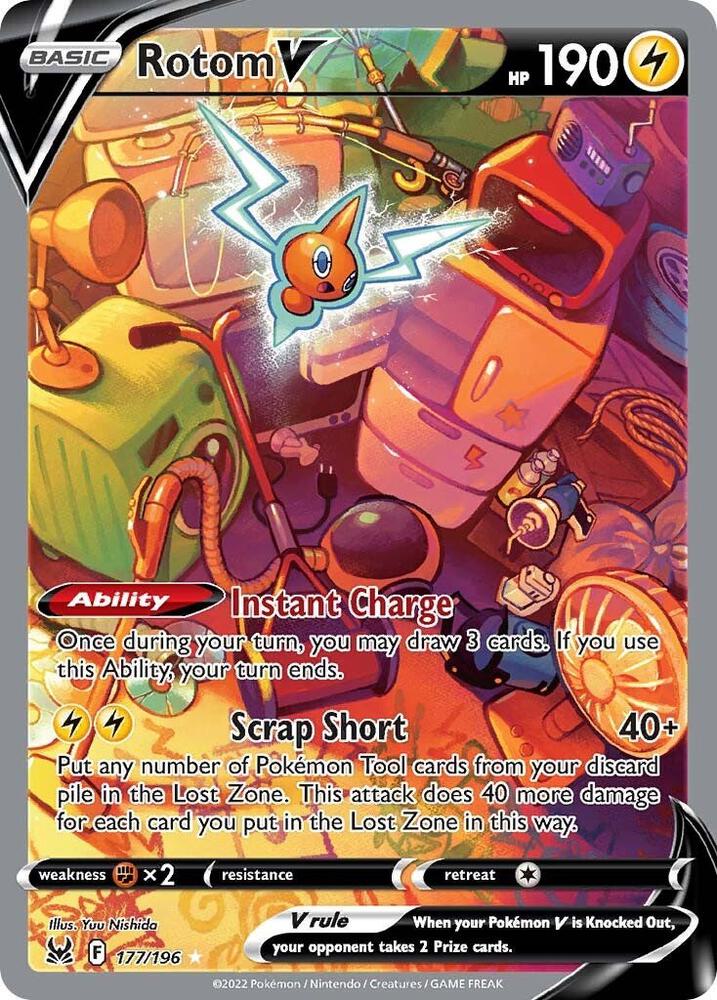 Rotom V 177/196 Holofoil — Lost Origin Pokémon card