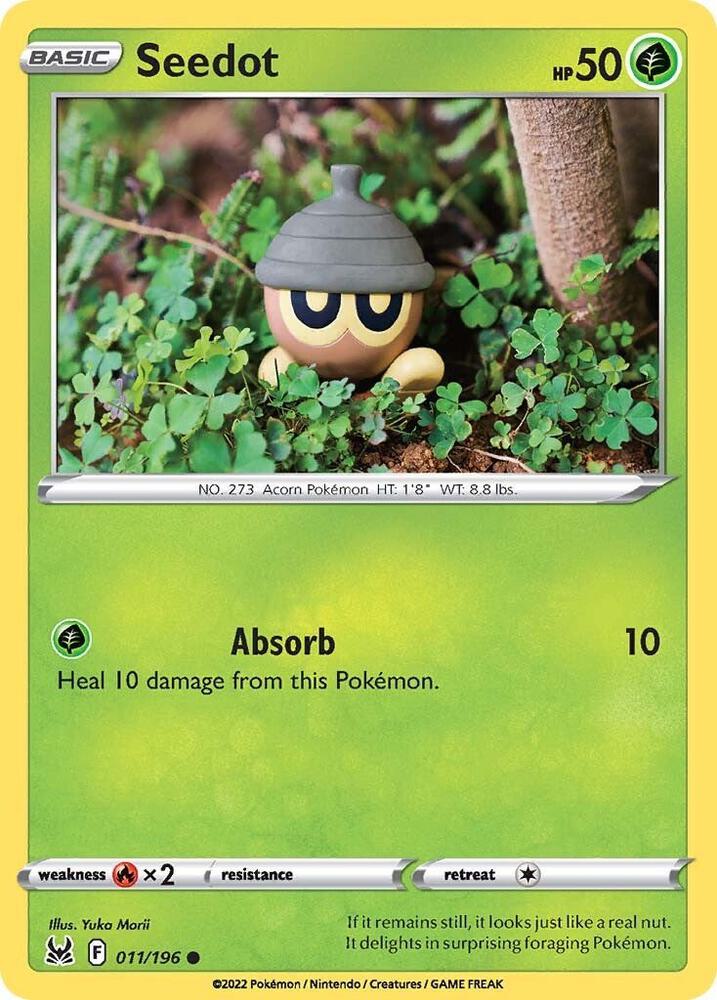 Seedot 011/196 Reverse Holofoil — Lost Origin Pokémon card