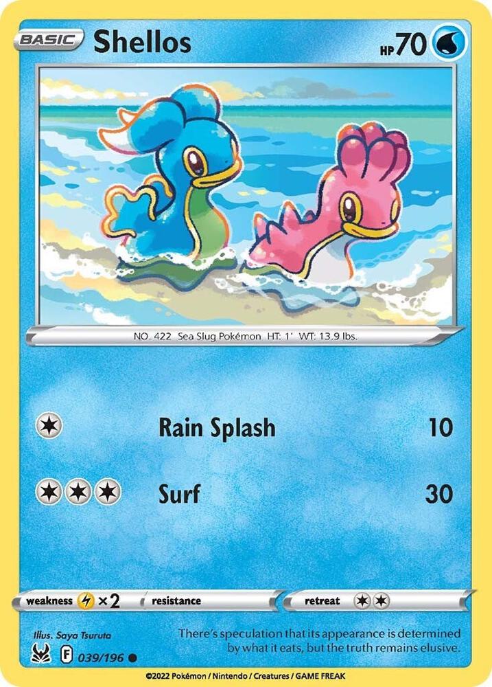 Shellos 039/196 — Lost Origin Pokémon card