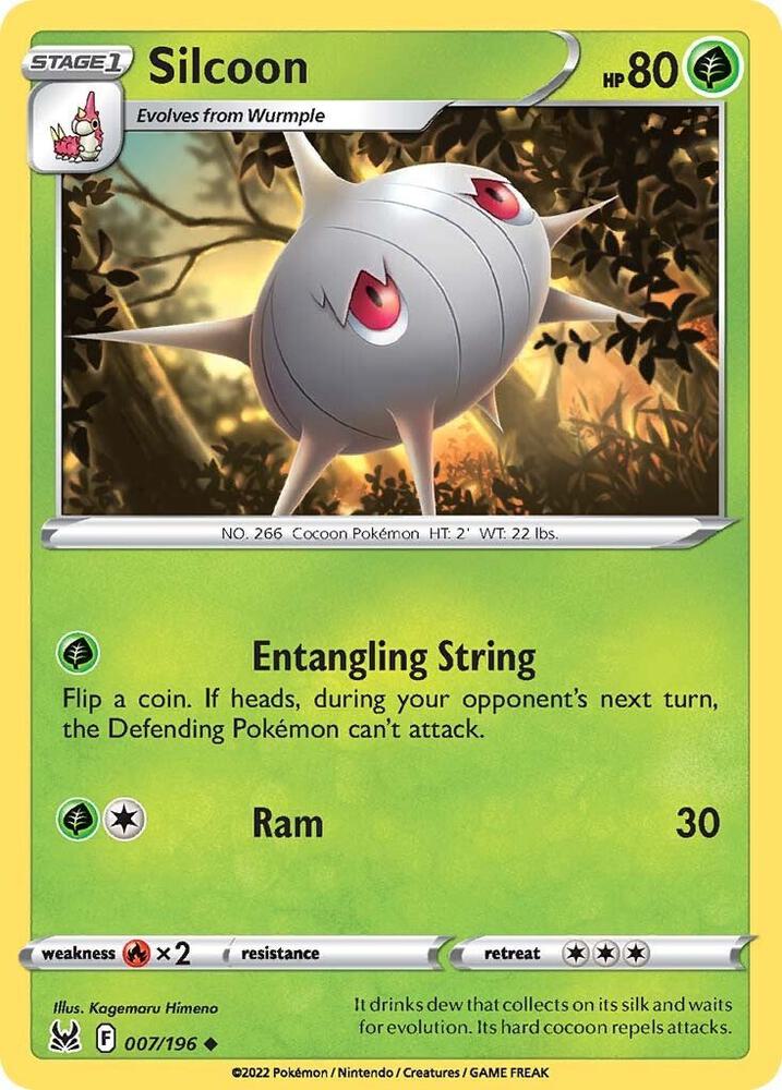 Silcoon 007/196 — Lost Origin Pokémon card