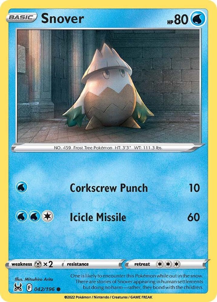Snover 042/196 — Lost Origin Pokémon card