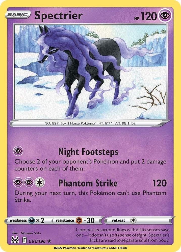 Spectrier 081/196 Holofoil — Lost Origin Pokémon card