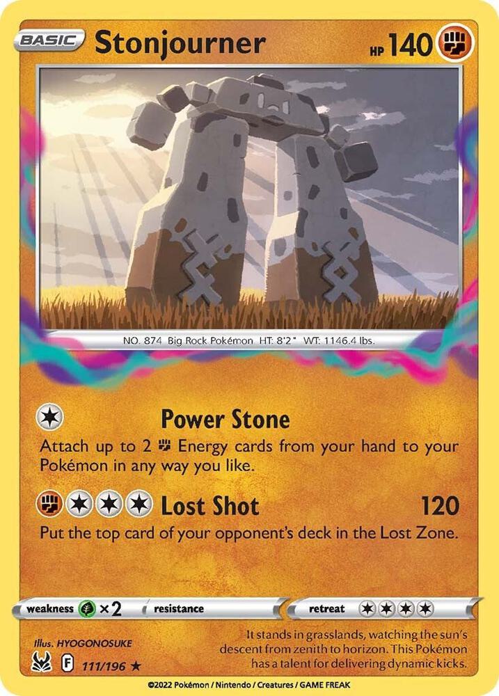Stonjourner 111/196 Reverse Holofoil — Lost Origin Pokémon card