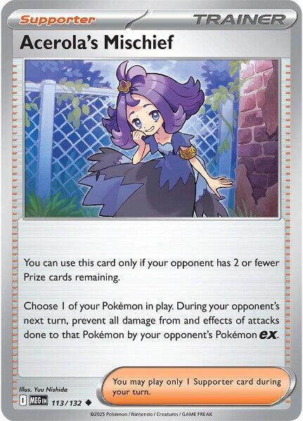 Acerola's Mischief 113/132 Reverse Holofoil — Mega Evolution Pokémon card