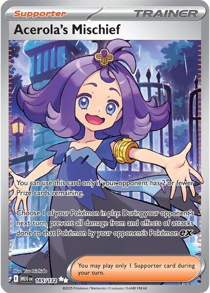 Acerola's Mischief 165/132 Holofoil — Mega Evolution Pokémon card