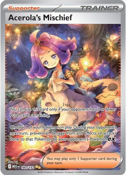 Acerola's Mischief 183/132 Holofoil — Mega Evolution Pokémon card