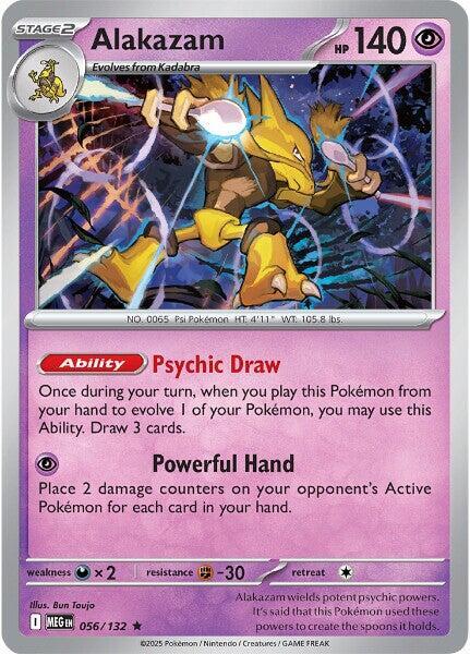 Alakazam 056/132 Holofoil — Mega Evolution Pokémon card