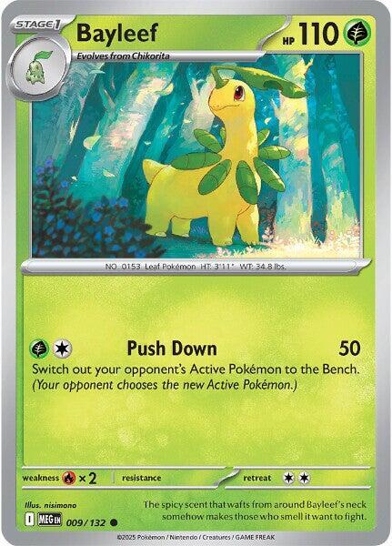 Bayleef 009/132 — Mega Evolution Pokémon card