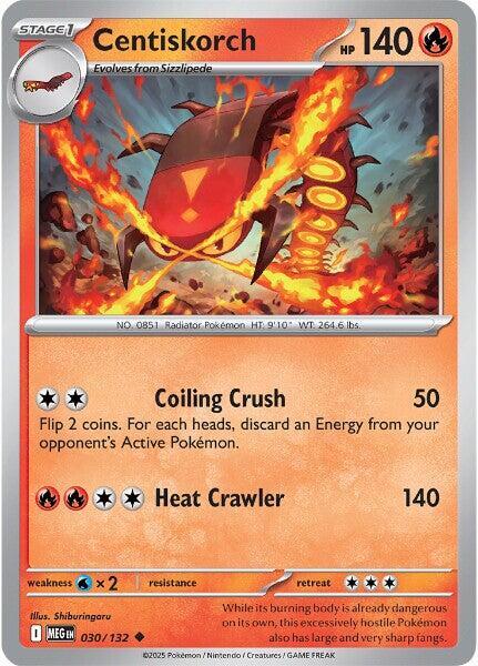 Centiskorch 030/132 Reverse Holofoil — Mega Evolution Pokémon card