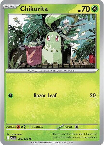 Pokemon - Mega Evolution - Chikorita - 008/132 - Reverse Holofoil