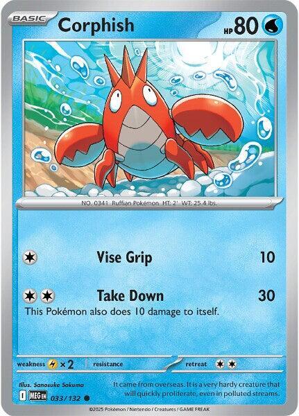 Corphish 033/132 — Mega Evolution Pokémon card
