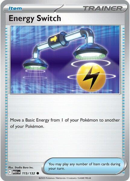 Energy Switch 115/132 Reverse Holofoil — Mega Evolution Pokémon card