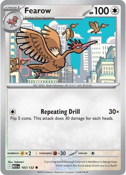 Fearow 103/132 Reverse Holofoil — Mega Evolution Pokémon card