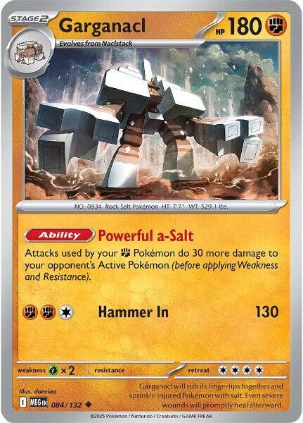 Garganacl 084/132 Reverse Holofoil — Mega Evolution Pokémon card