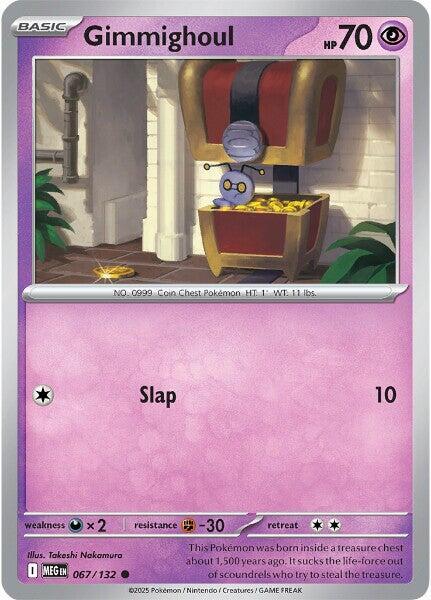 Gimmighoul 067/132 Reverse Holofoil — Mega Evolution Pokémon card