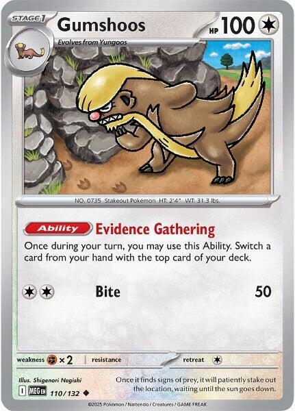 Gumshoos 110/132 Reverse Holofoil — Mega Evolution Pokémon card