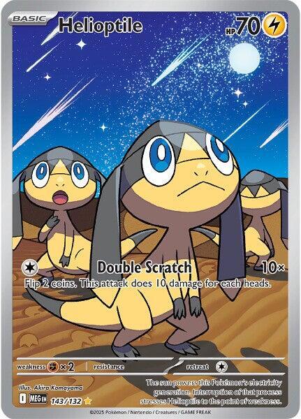 Helioptile 143/132 Holofoil — Mega Evolution Pokémon card