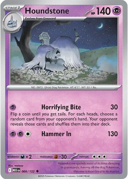 Houndstone 066/132 Reverse Holofoil — Mega Evolution Pokémon card