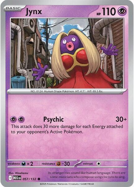 Jynx 057/132 Reverse Holofoil — Mega Evolution Pokémon card