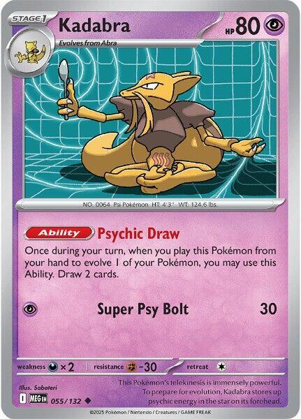 Kadabra 055/132 — Mega Evolution Pokémon card