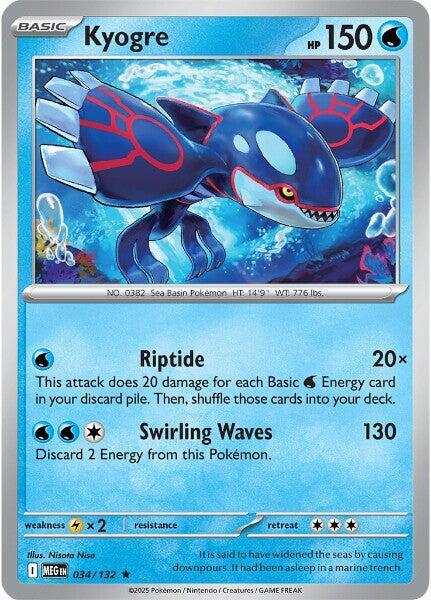 Pokemon - Mega Evolution - Kyogre - 034/132 - Reverse Holofoil