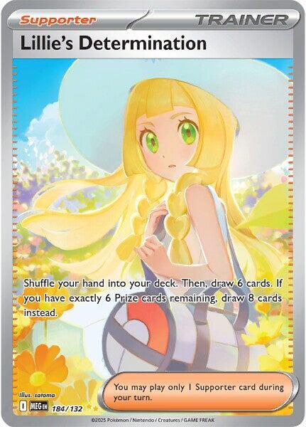 Lillie's Determination 184/132 Holofoil — Mega Evolution Pokémon card