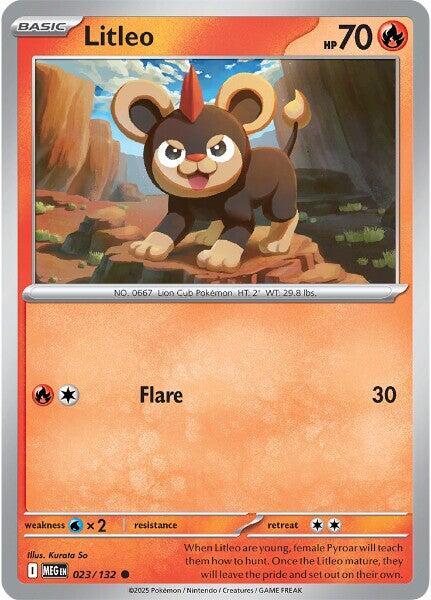 Litleo 023/132 Reverse Holofoil — Mega Evolution Pokémon card