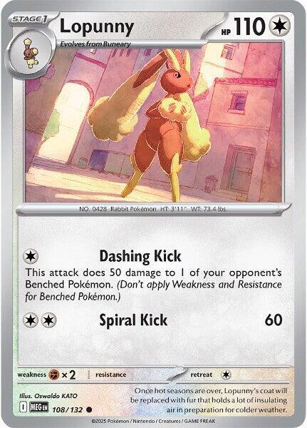 Lopunny 108/132 — Mega Evolution Pokémon card