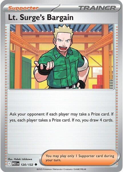 Lt. Surge's Bargain 120/132 Reverse Holofoil — Mega Evolution Pokémon card