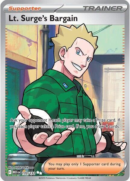 Lt. Surge's Bargain 170/132 Holofoil — Mega Evolution Pokémon card