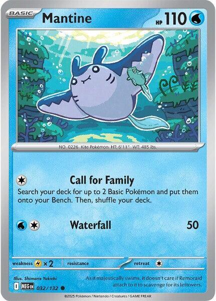 Mantine 032/132 — Mega Evolution Pokémon card