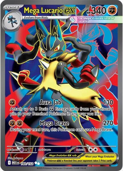 Mega Lucario ex 160/132 Holofoil — Mega Evolution Pokémon card
