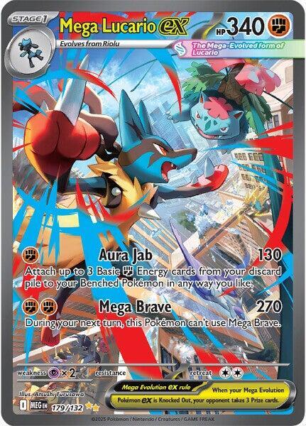Mega Lucario ex 179/132 Holofoil — Mega Evolution Pokémon card
