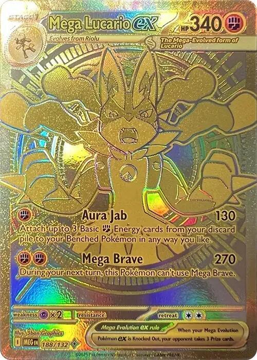 Pokemon - Mega Evolution - Mega Lucario ex - 188/132 - Holofoil
