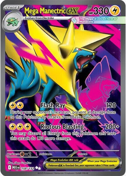 Mega Manectric ex 158/132 Holofoil — Mega Evolution Pokémon card
