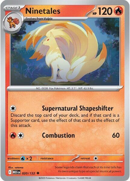 Pokemon - Mega Evolution - Ninetales - 020/132 - Reverse Holofoil