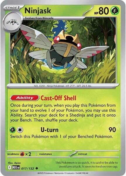 Ninjask 017/132 — Mega Evolution Pokémon card