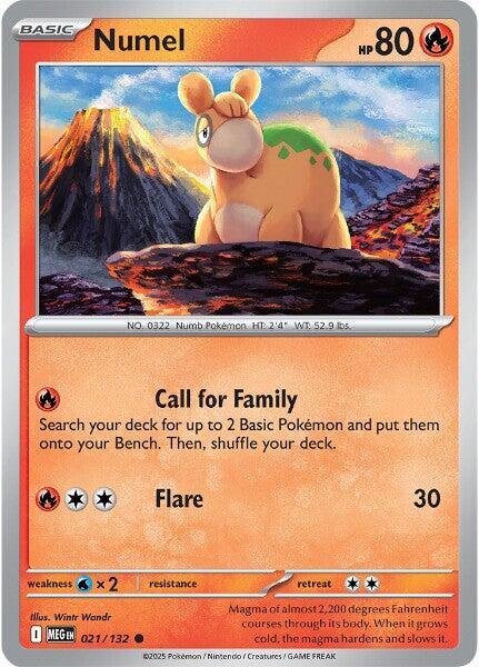 Numel 021/132 — Mega Evolution Pokémon card