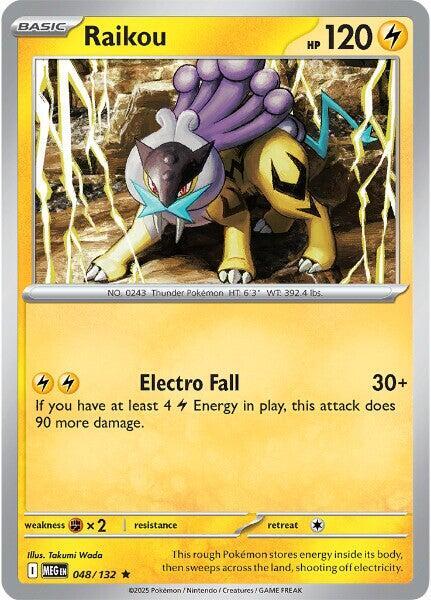 Raikou 048/132 Holofoil — Mega Evolution Pokémon card