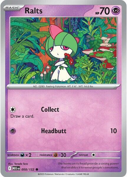 Ralts 058/132 — Mega Evolution Pokémon card