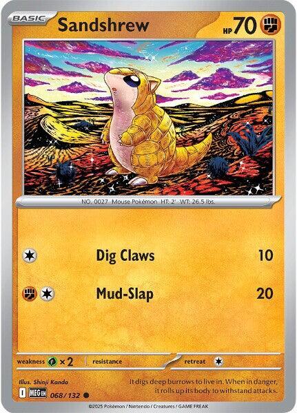 Pokemon - Mega Evolution - Sandshrew - 068/132 - Reverse Holofoil