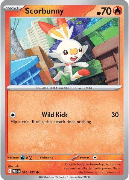 Pokemon - Mega Evolution - Scorbunny - 026/132 - Reverse Holofoil