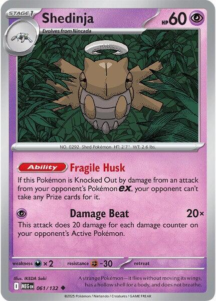 Shedinja 061/132 Reverse Holofoil, Mega Evolution Pokémon card